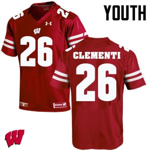 Youth Wisconsin Badgers NCAA #26 Chris Clementi Red Authentic Under Armour Stitched College Football Jersey WW31P03UP